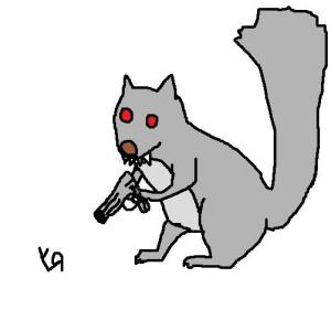 evil squirrel with gun
